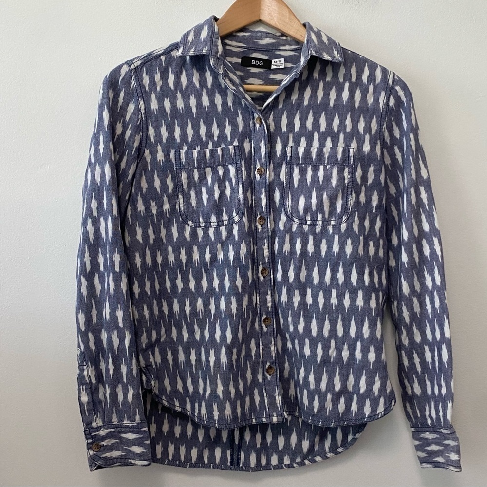 BDG OU Aztec Print Button Down Shirt